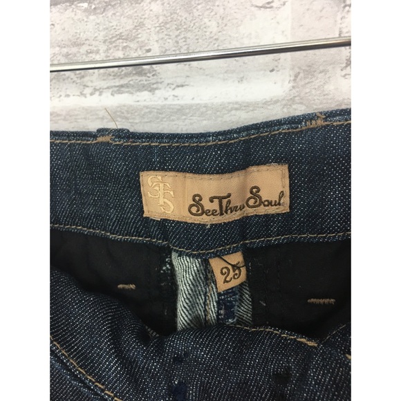 See Thru Soul wide leg blue jeans size 25 - Picture 6 of 9